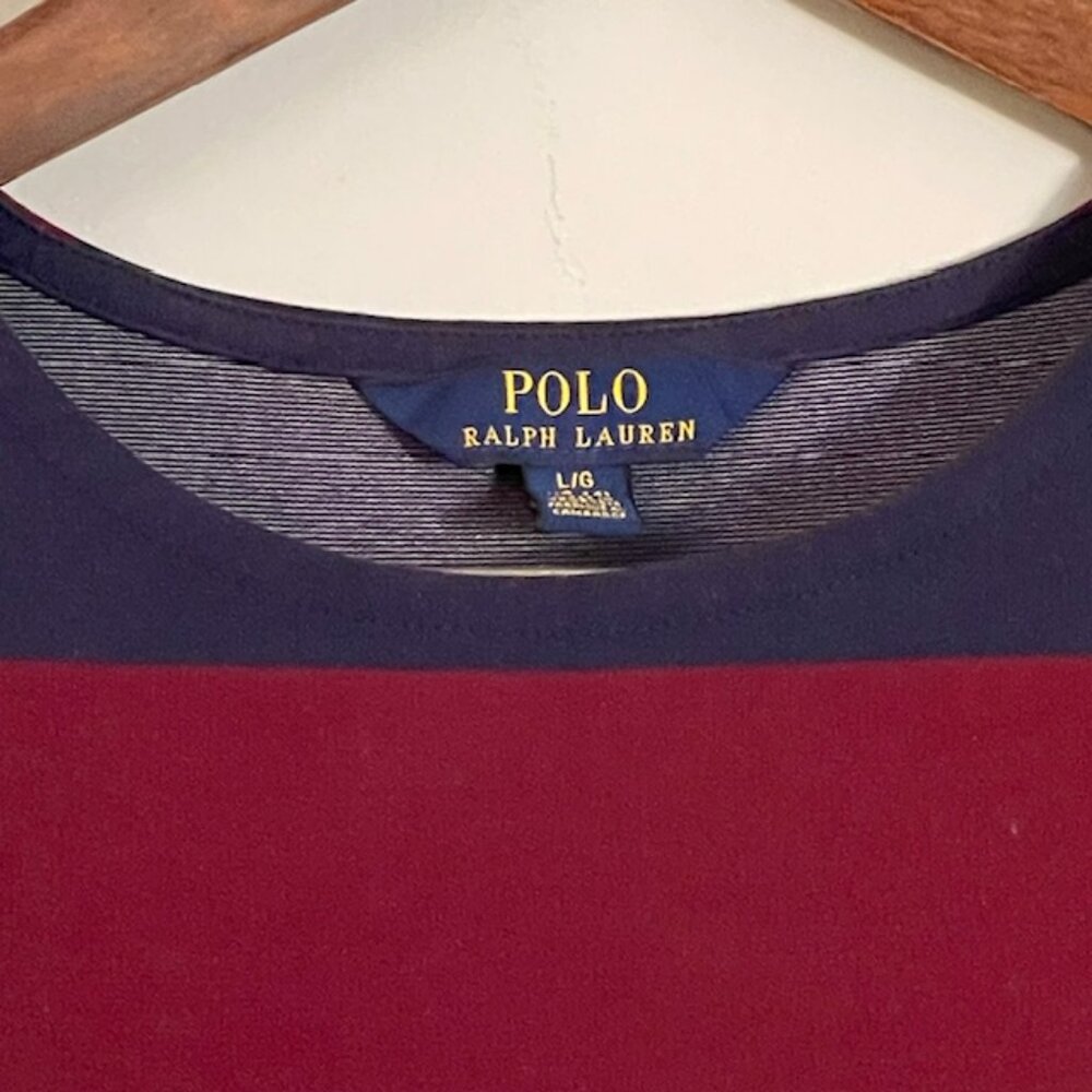 Polo Ralph Lauren Rugby Stripe Comfort Knit Pleated Skirt Dress Girls Large - Picture 3 of 6